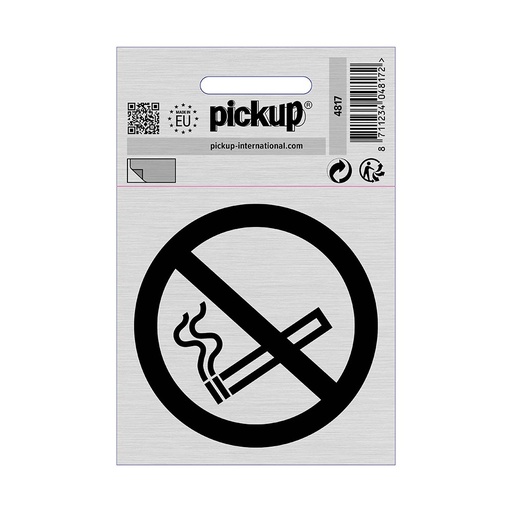 [4817] bord alulook verboden te roken - 80x80 mm zelfklevend