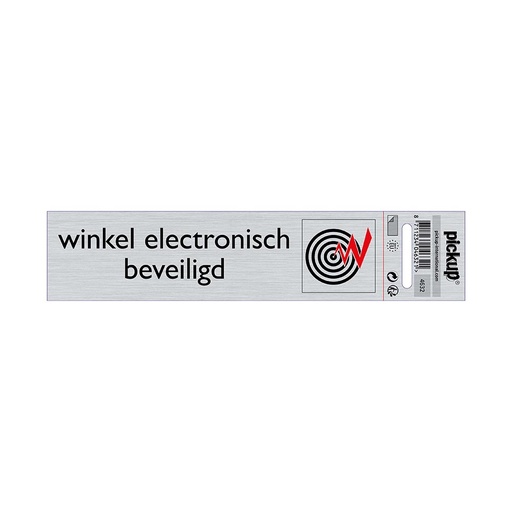 [4632] bord alulook winkel electr. beveiligd - 165x44 mm zelfklevend