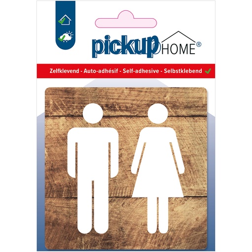 [4219090103] bord dames/heren houtlook - 90x90x3 mm acrylaat