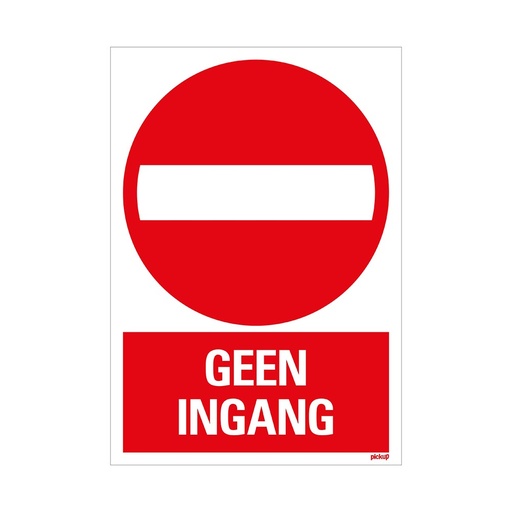 [1272300009] bord geen ingang - 230x330 mm