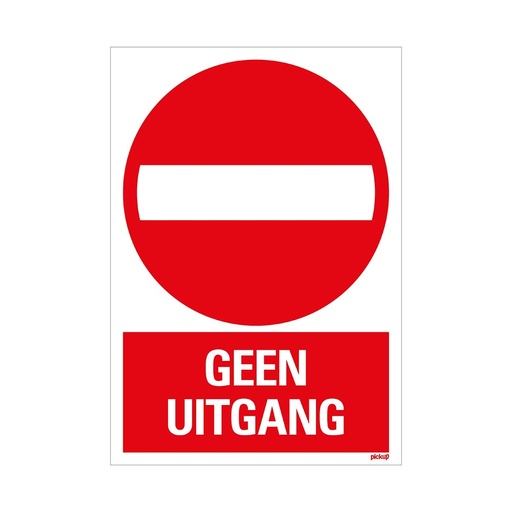 [1272300010] bord geen uitgang - 230x330 mm
