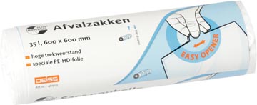 [46902] Universal Plus vuilniszak 10 micron, ft 60 x 60 cm, 35 liter, wit, rol van 50 stuks