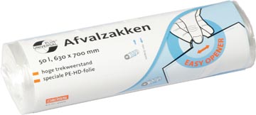 [49919] Universal Plus vuilniszak 10 micron, ft 63 x 70 cm, 50 liter, wit, rol van 50 stuks
