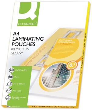[KF04114] Q-Connect Lamineeretui A4 2X 80 Micron 100 Stuks