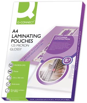 [KF04116] Q-Connect Lamineeretui A4 250 Micron (2X 125 Micron) 100 Stuks