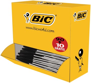 [896040] Bic Balpen Cristal Medium Voordeelpak 90 + 10 Gratis, Zwart