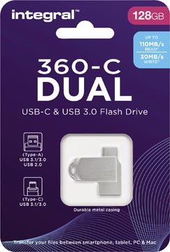[8447790] Integral 360-C Dual Usb-C & Usb 3.0 Stick, 128 Gb