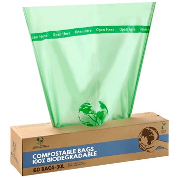 [204106] Mr. Green Mind vuilniszakken Bio, 30 liter, groen, doos van 60 stuks
