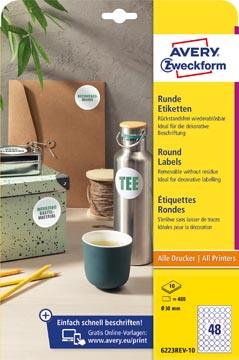 [6223R10] Etik Rond Wt Afneemb 30Mm 480X