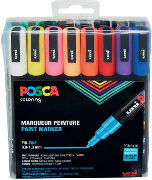 [PC3M16] Posca Paintmarker 1,5 Ass 16X