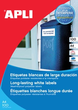 [12121] Waterbestendig Etiket Wit 100X