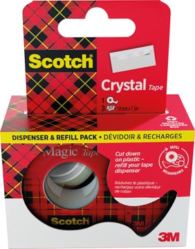 [6195DR3] Scotch Crystal Tape Disp+3 Rol