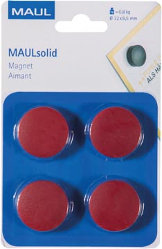 [6165425] Maulsolid Magn 32Mm Rood Bl4