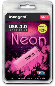 [428034] integral usb3 neon 64gb roze