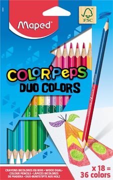 [829601] colorpeps kleurpotlood duo 18x