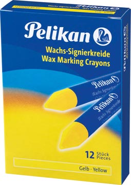 [772J] doos 12st.vet krijt pk geel