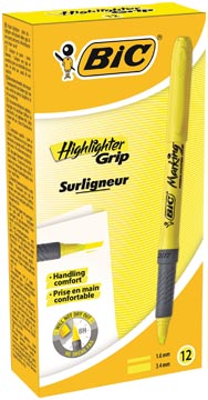 [8119350] bic highlighter grip geel 12x