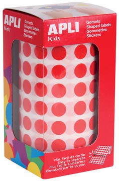 [4853] Apli Kids Stickers Op Rol, Cirkel Diameter 10,5 Mm, Rood