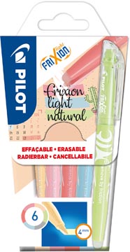 [5725890] Pilot Markeerstift Frixion Light Natural, Blister Van 6 Stuks In Geassorteerde Kleuren