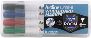 [602303] Artline Supreme whiteboardmarker, etui van 4 stuks, assorti
