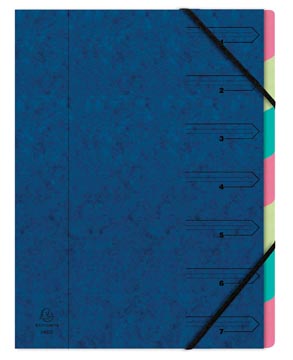[54072E] voorordner 7 tabs blauw