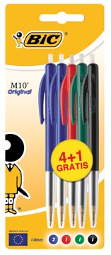 [876753] bic balpen m10 assort bls 4+1