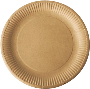 [PS88015] bord rond 23cm kart brn pk20