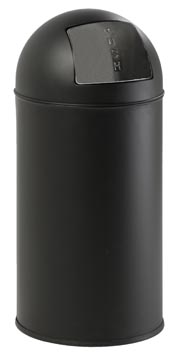[VB01405] Eko vuilbak met push-deksel 40 l, mat RVS, zwart