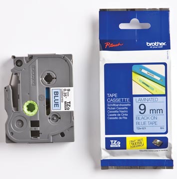 [TZE521] brother tape tze 9mm zw/blauw