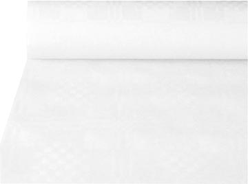 [PS18547] Tafelkleed uit papier met damastprint, 1,2 x 50 m, wit