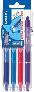 [4573456] FriXion Ball Clicker 0.7 - Gel Roller - Blauw, Roze, Violet, Lichtblauw - Medium penpunt