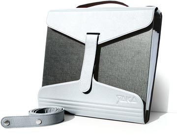 [1316179] yaka mappendrager wit leder