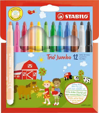[380-12] viltstift trio jumbo 12x ass