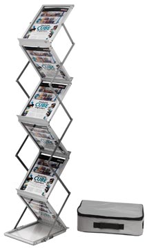 [DE36100] Deflecto Folderhouder, Op L-Voet, Ft A4, 7 Opbergvakken