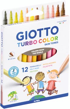 [F526900] turbo skin tones viltstift x12