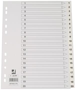 [KF00179] Q-CONNECT TABBLAD PP WIT 1-20
