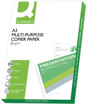 [KF01089] Q-Connect Kopieerpapier, Ft A3, 80 G, Pak Van 500 Vel, Wit