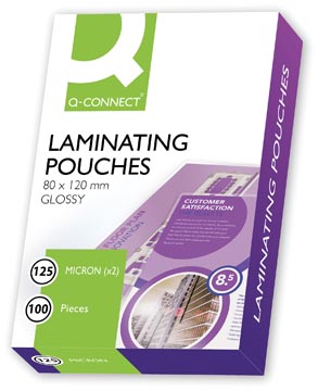 [KF01222] Q-Connect Lamineeretui 2X 125 Micron A7 100 Stuks