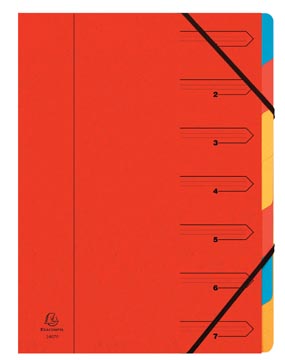 [54075E] VOORORDNER 7 TABS ROOD