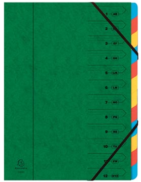 [54123E] voorordner 12 tabs groen