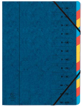 [54122E] voorordner 12 tabs blauw