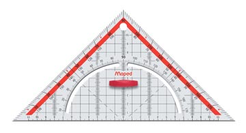 [028700] geodriehoek 26cm met handvat
