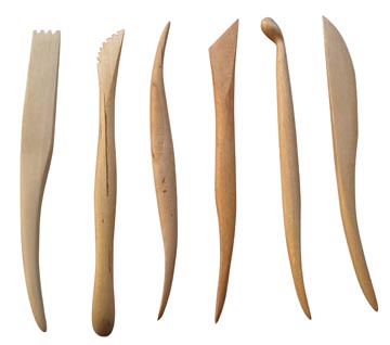 [M05SP6] boetseerspatel hout set 6 stuk