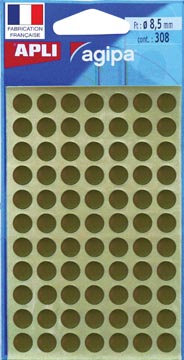 [100600A] etiket goud rond 8mm 308st