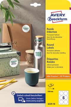 [622910] etik rond wt perm 80mm 60x