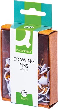 [KF02019] Q-Connect Punaises, Wit, Doosje Van 120 Stuks