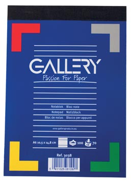 [3038] Gallery Notitieblok, Ft A6, Gelijnd, Blok Van 100 Vel