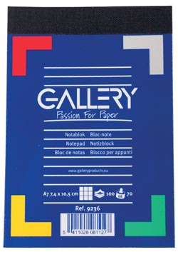 [9236] Gallery Notitieblok, Ft A7, Geruit 5 Mm, Blok Van 100 Vel