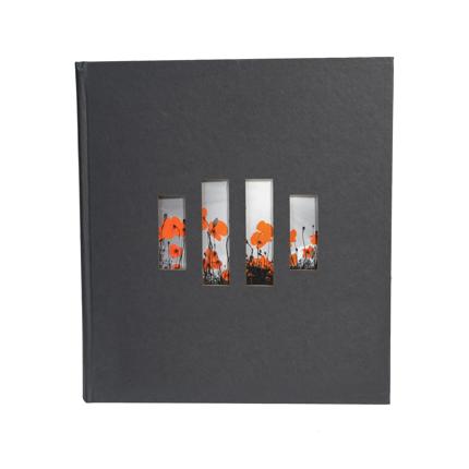[16075E] Fotoalbum 60p Zwart 29x32cm MILANO Zwart