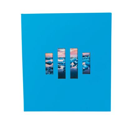 [16071E] Fotoalbum 60p zwart 29x32cm MILANO Blauw